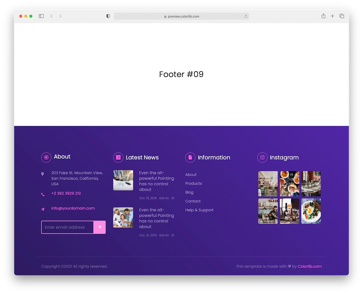 bootstrap footers