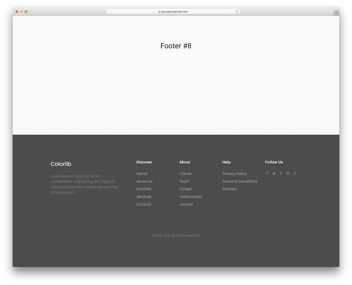 bootstrap footer 08