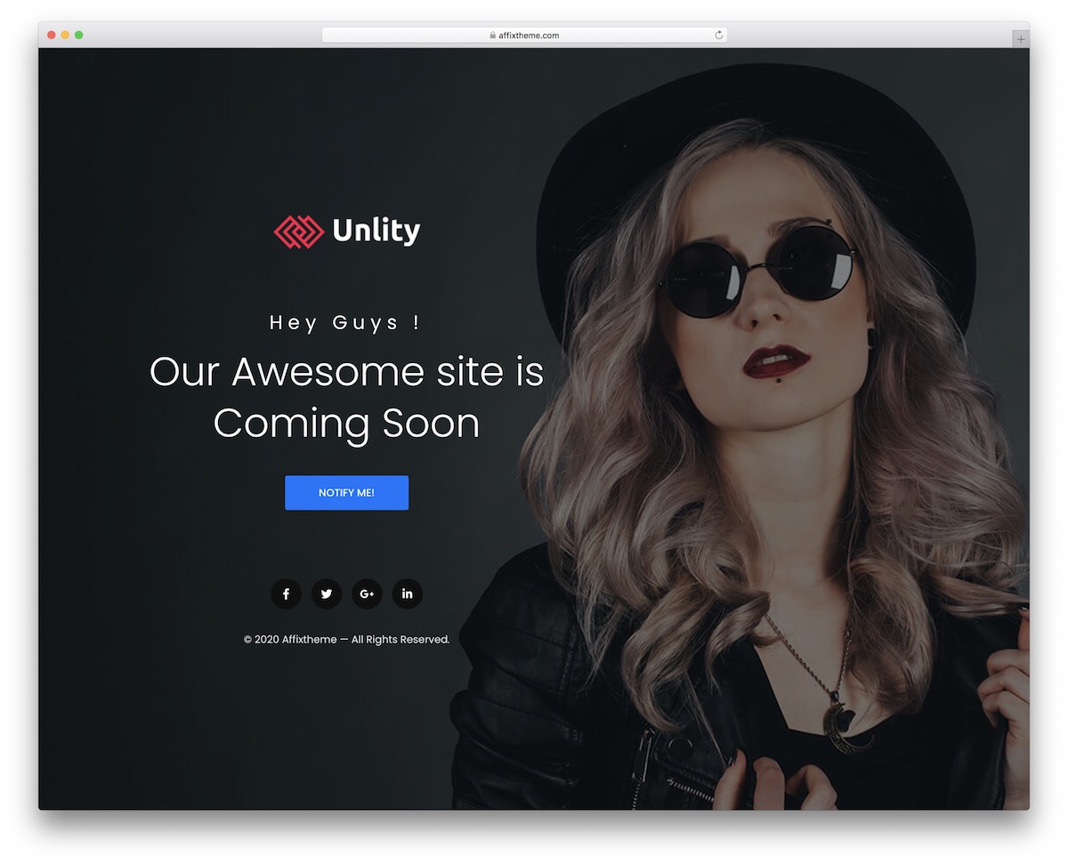 unlity coming soon template
