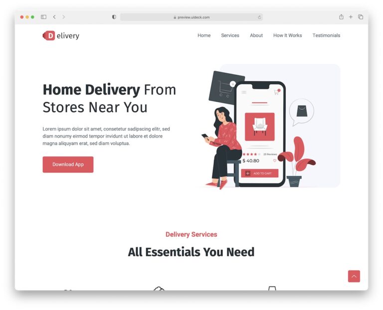 Delivery Free Bootstrap 5 Template 768x622 