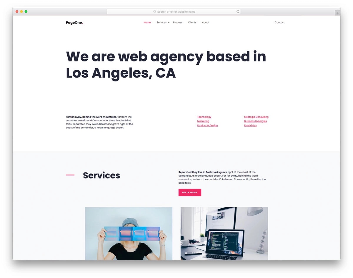 pageone html template