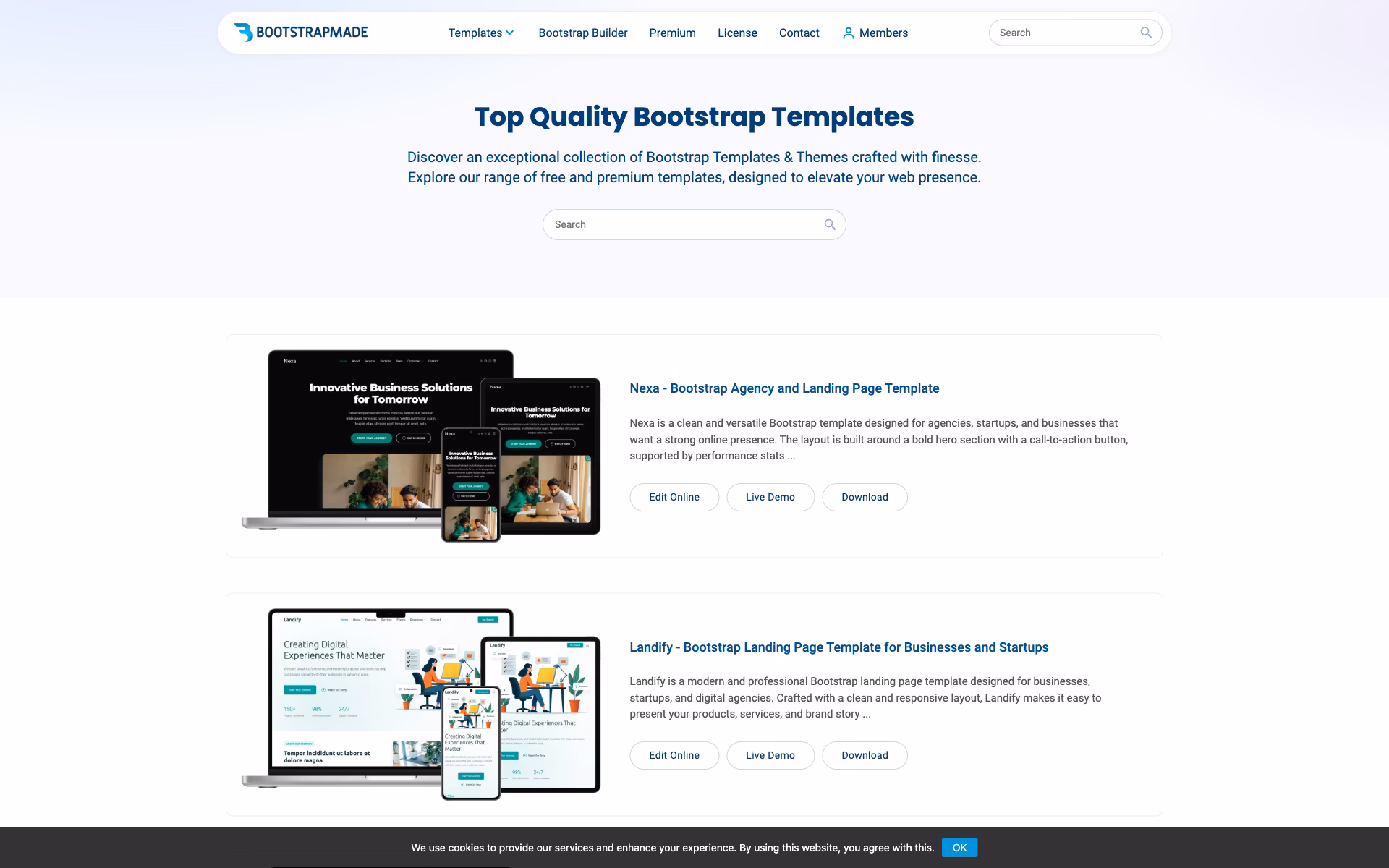 BootstrapMade trusted Bootstrap template provider showcasing clean professional design possibilities