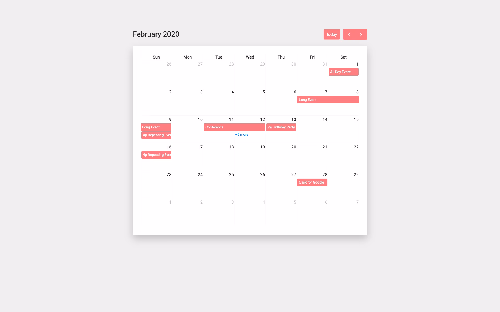Calendar 19 - Free Bootstrap Calendar Template (1920x1200)