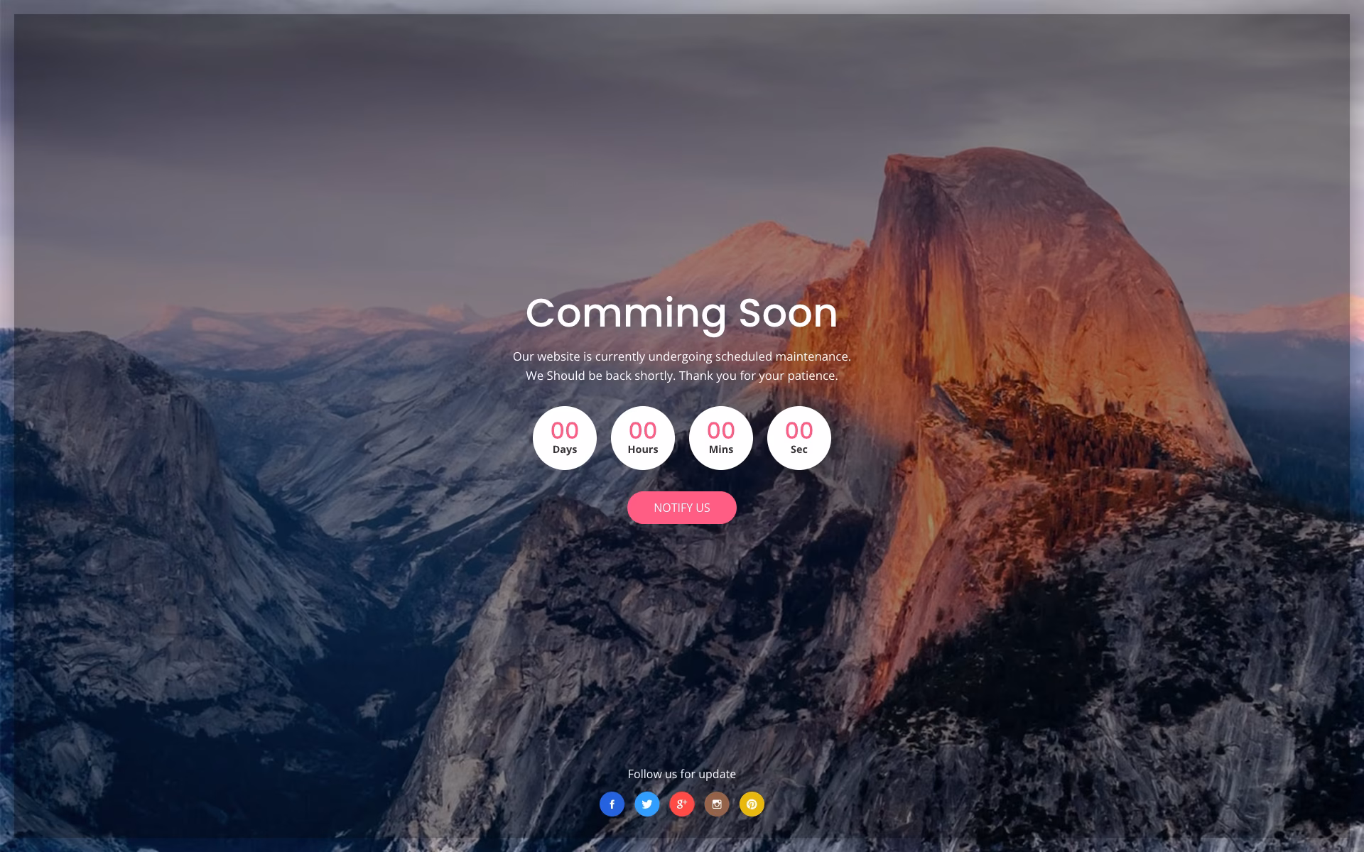 Coming Soon V21 template featuring glassmorphism design trend
