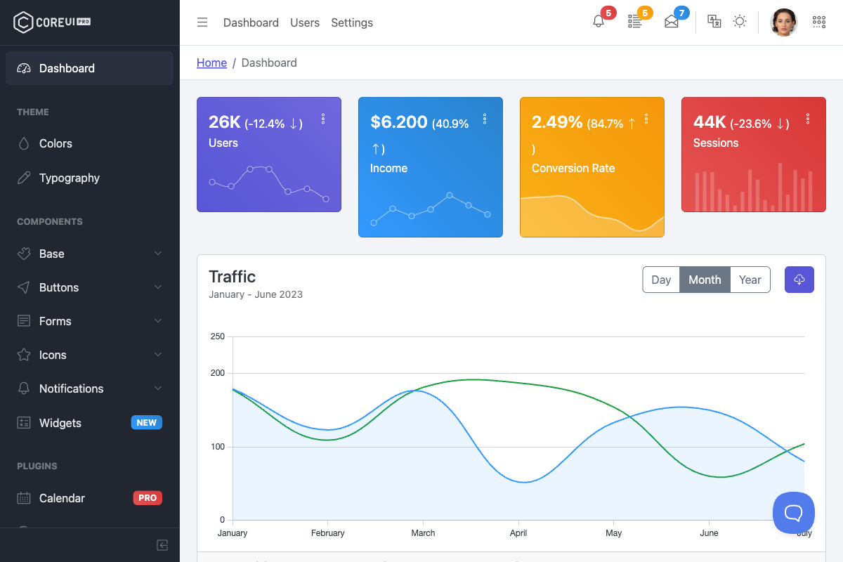 CoreUI PRO Screenshot
