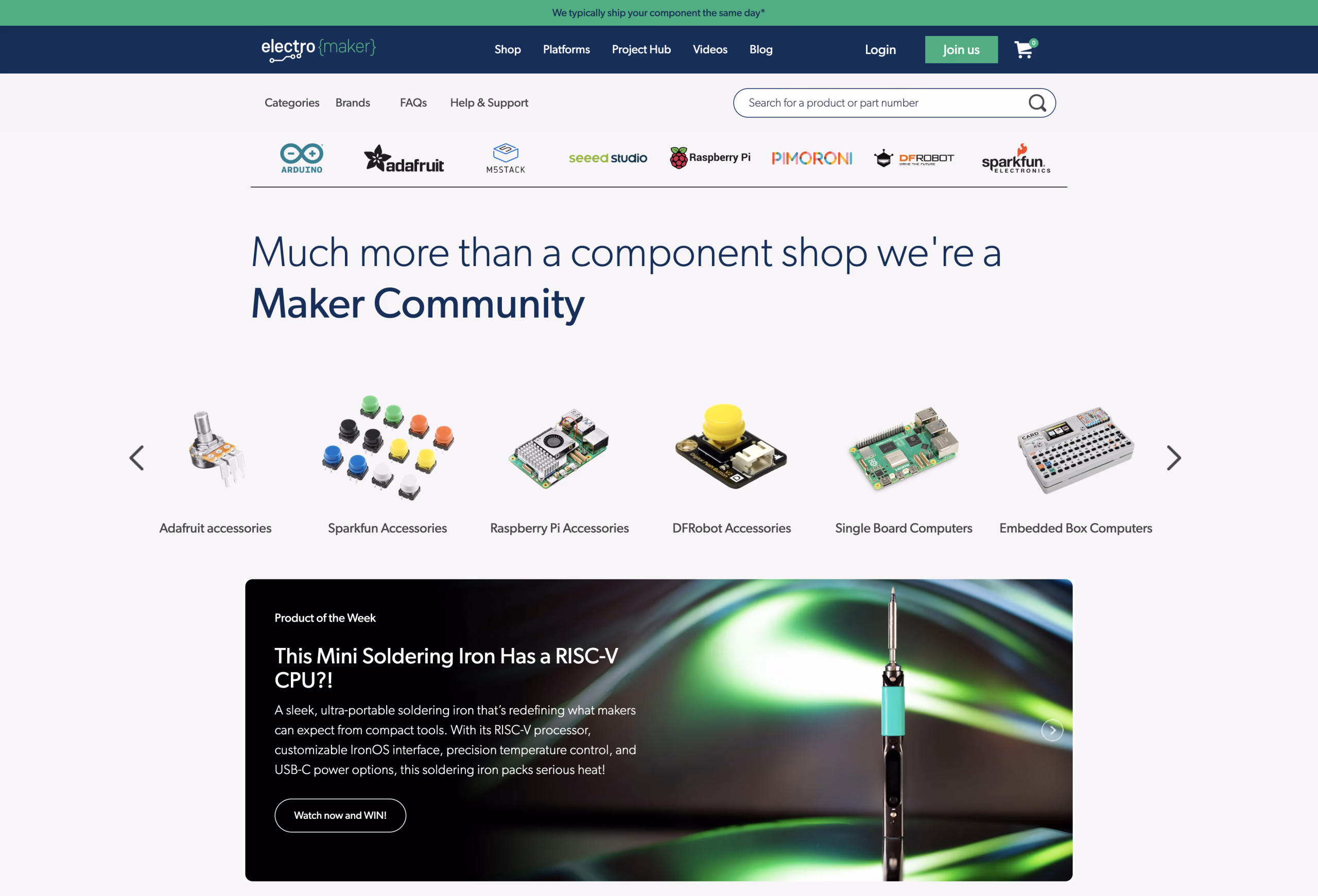 Electromaker - bootstrap ecommerce and community website example