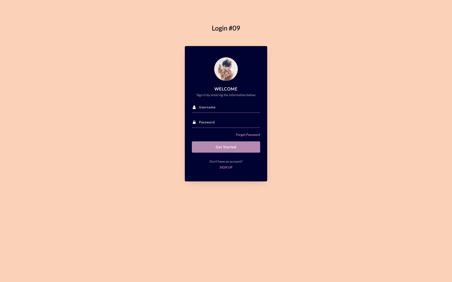 Login Form V19 Bootstrap template with user avatar display and vertical layout for personalized experience