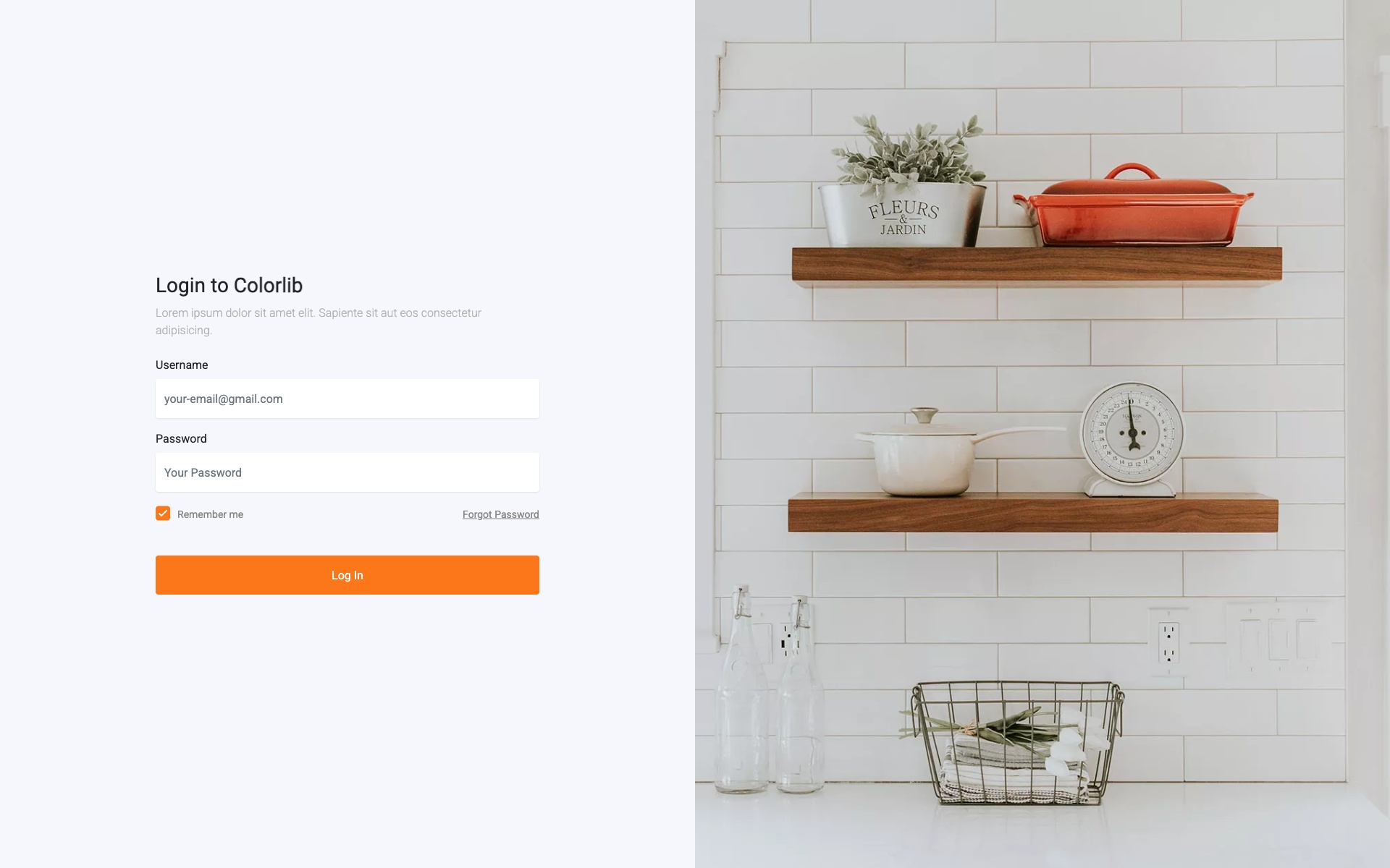 Login Form V02 Bootstrap template with classic professional design and blue accents