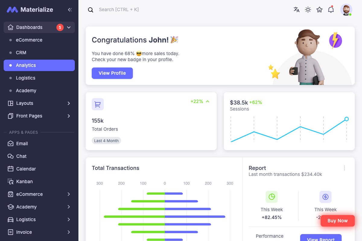 Materialize Django Admin Template