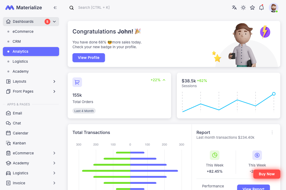 Materialize Laravel Template