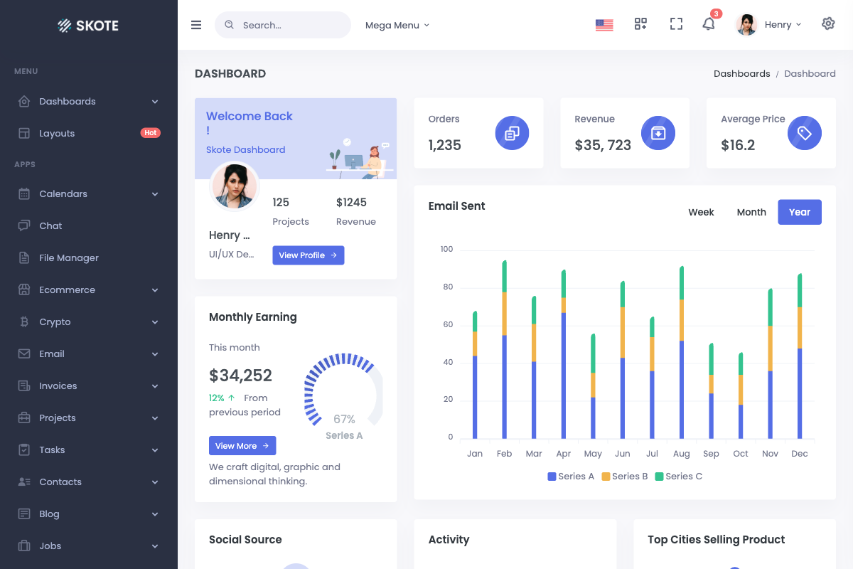 Skote Laravel Template