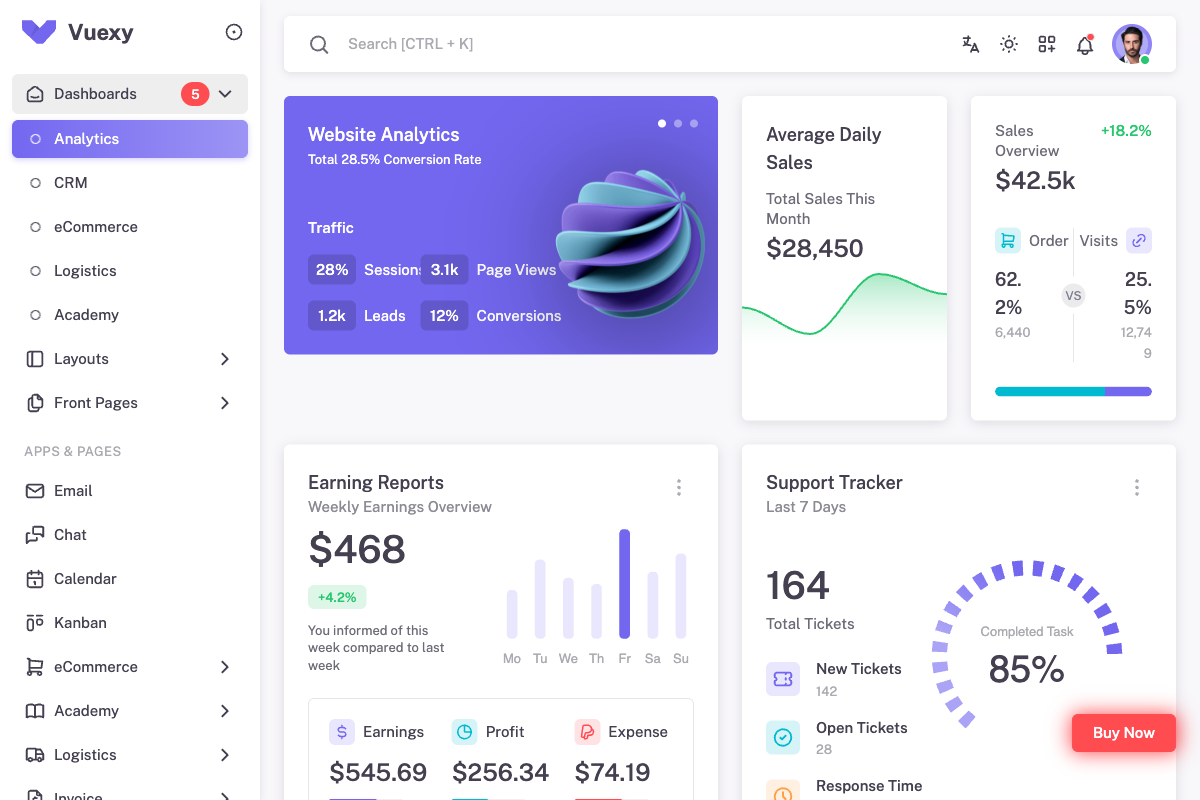 Vuexy Laravel Template
