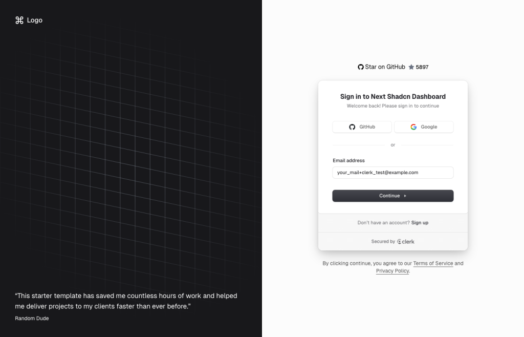 Next.js shadcn Dashboard Starter - Free Admin Dashboard Template with shadcn/ui