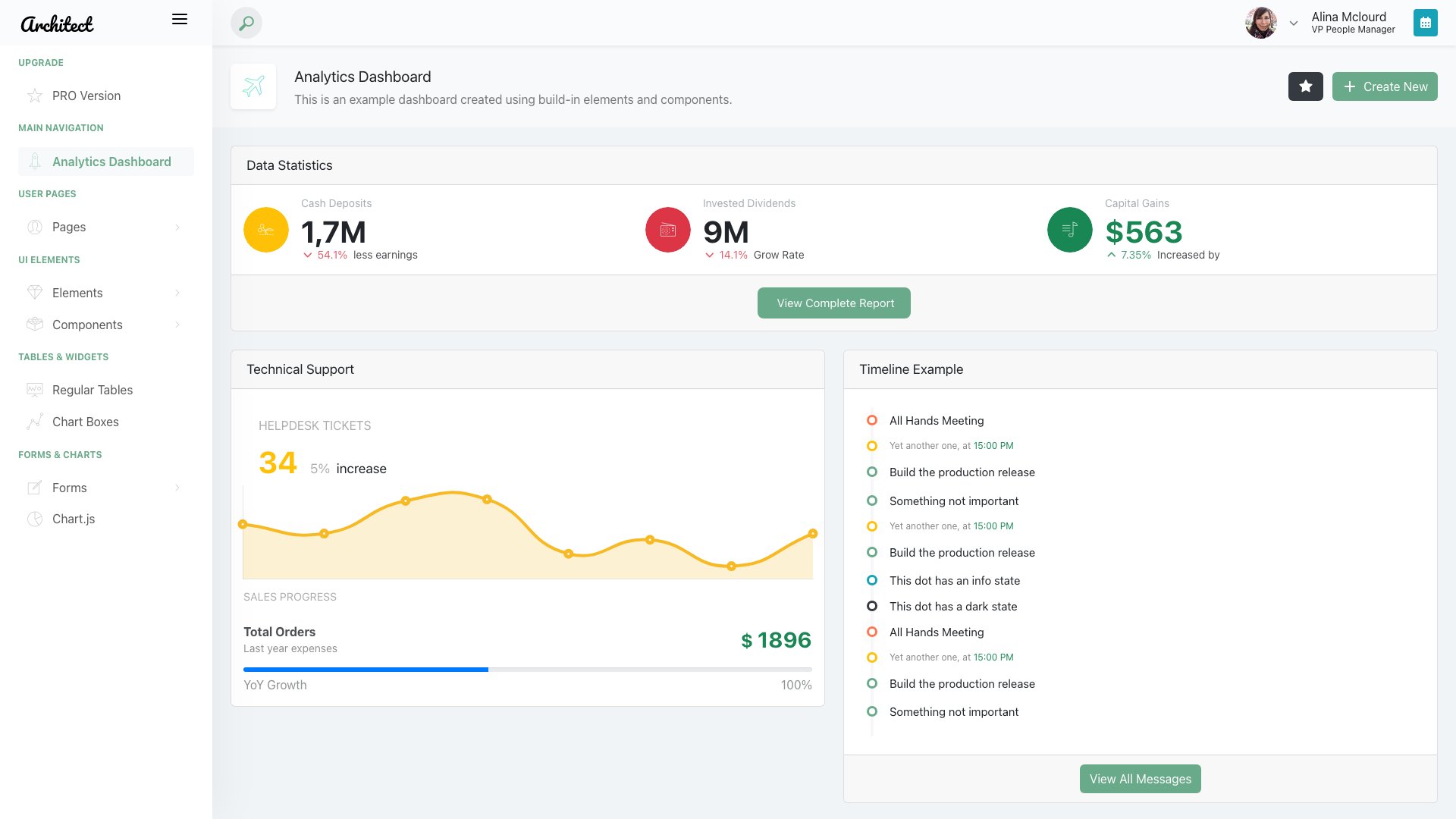 ArchitectUI Vue Free admin template