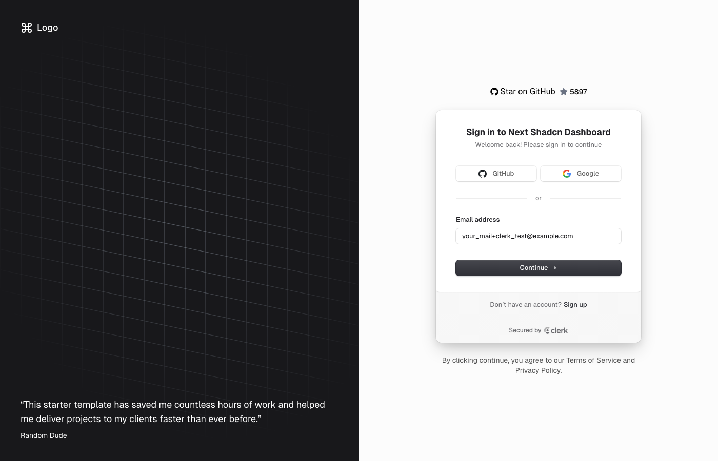 Next Shadcn Dashboard Starter - Production-ready Next.js Admin with shadcn UI