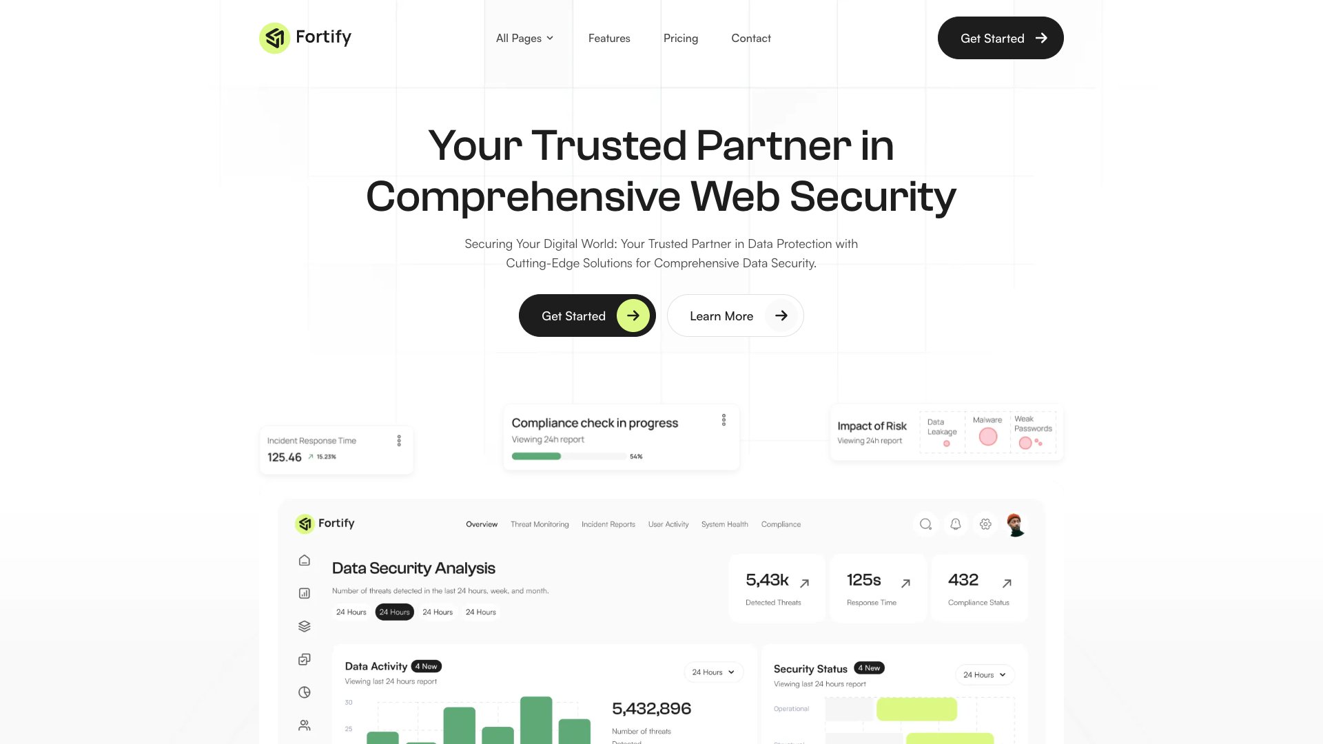 Fortify - Premium Hugo Cybersecurity SaaS Theme with 13 Pages Interactive Charts and Modern Security Design