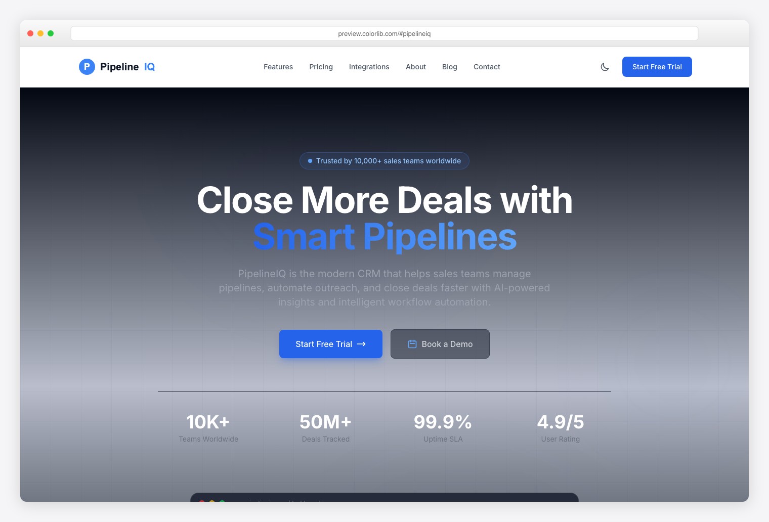 PipelineIQ - Premium Tailwind CSS CRM Template with Pipeline Management, AI Lead Scoring, and Sales Analytics