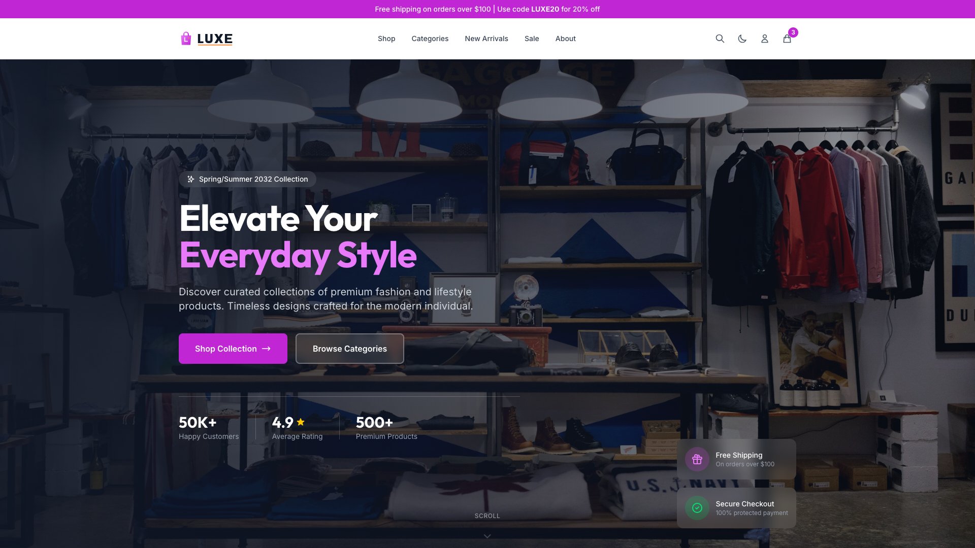 Shopper - Premium Astro E-commerce Template with Product Grid, Collection Pages, and Customer Reviews