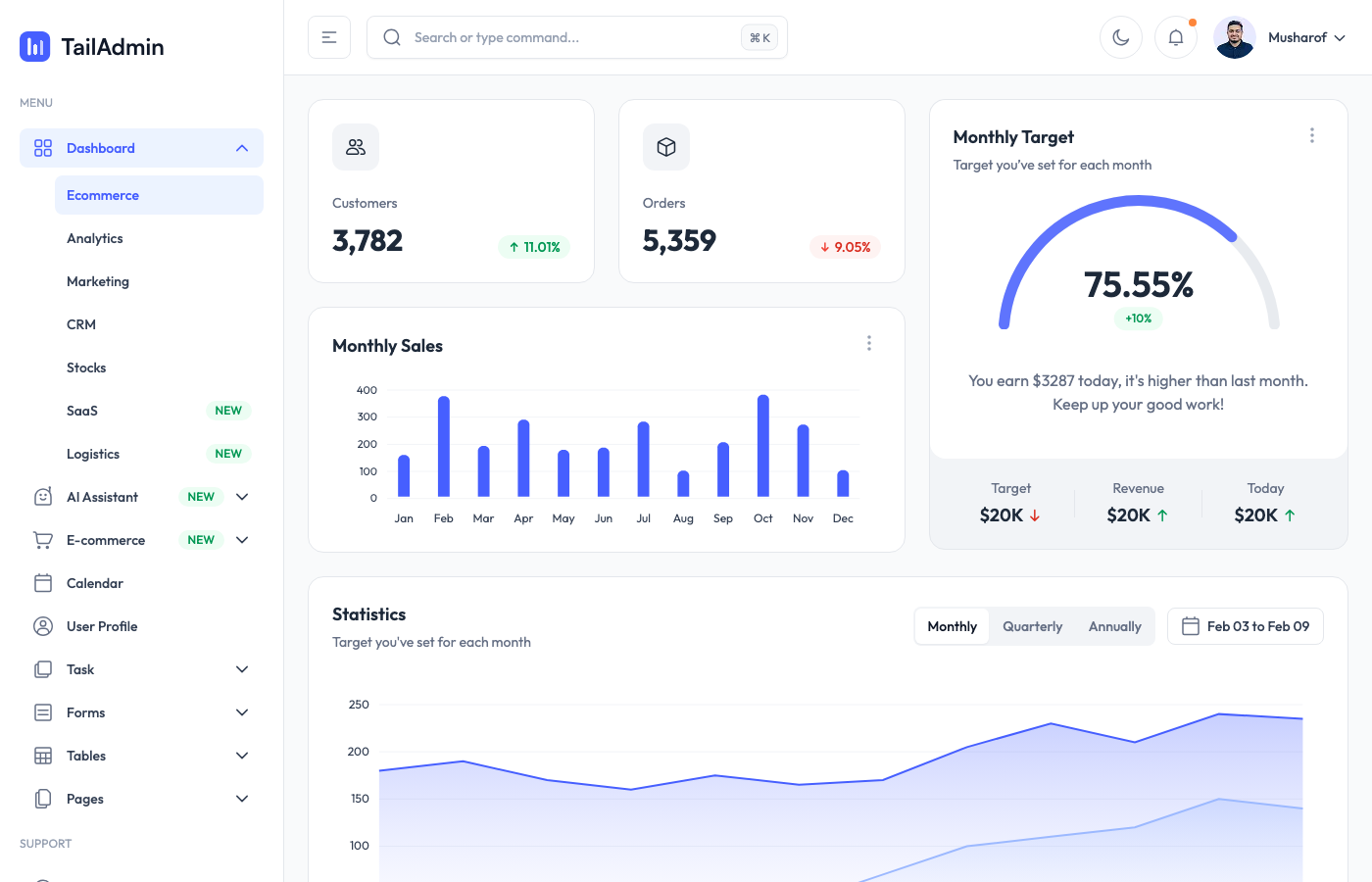 TailAdmin Next.js - Free Tailwind CSS Next.js Admin Dashboard