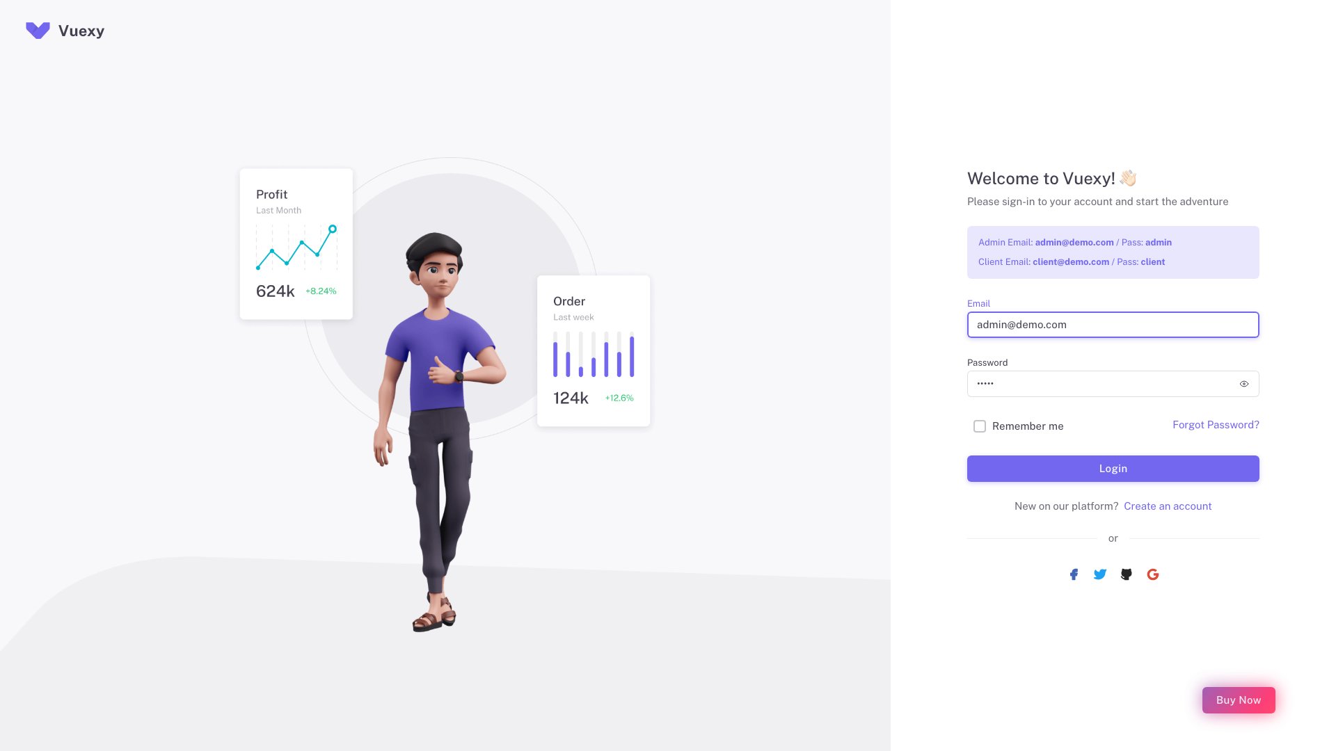 Vuexy Vue admin template