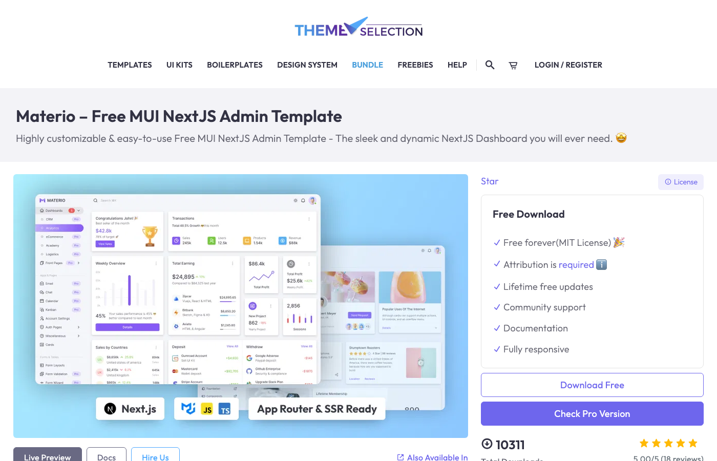 Materio - Free MUI Next.js Admin Template by ThemeSelection