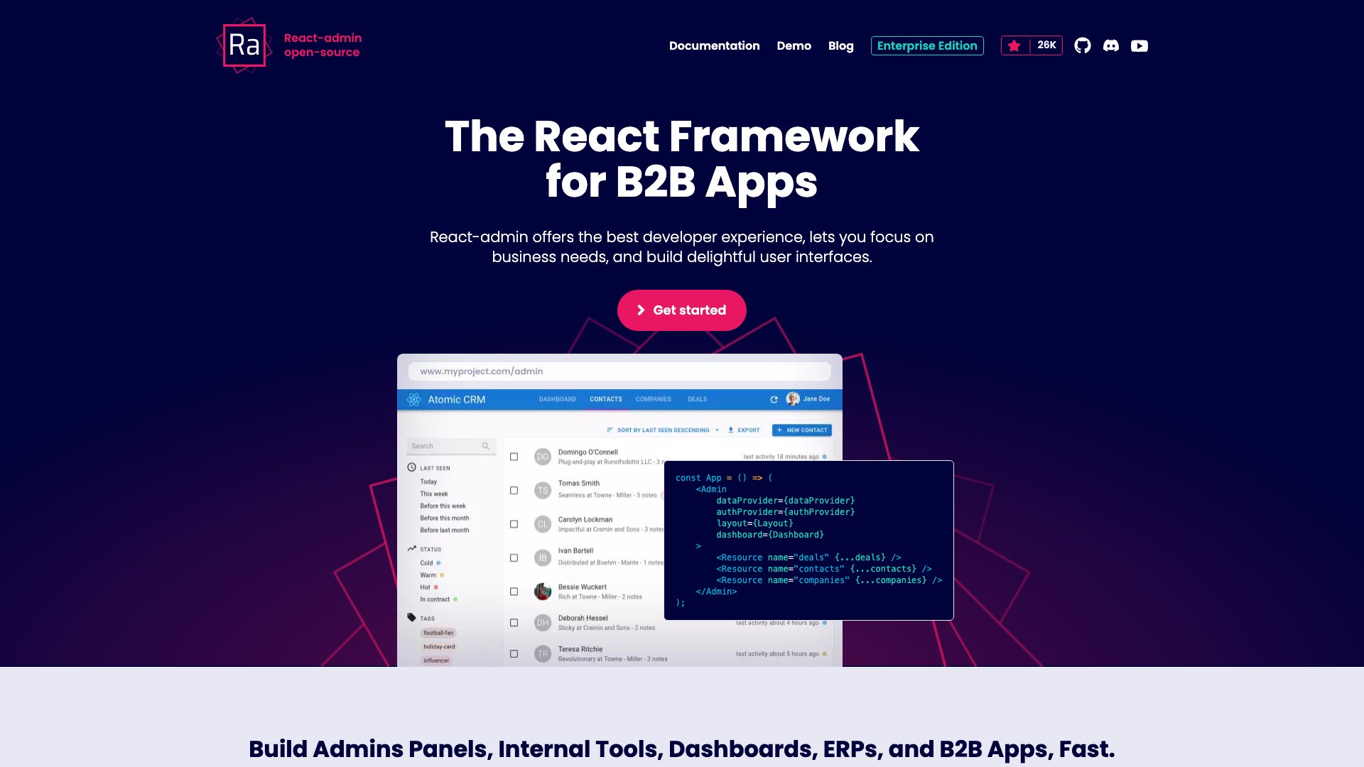 React-Admin - The most mature frontend framework for building B2B admin applications on any Node.js backend