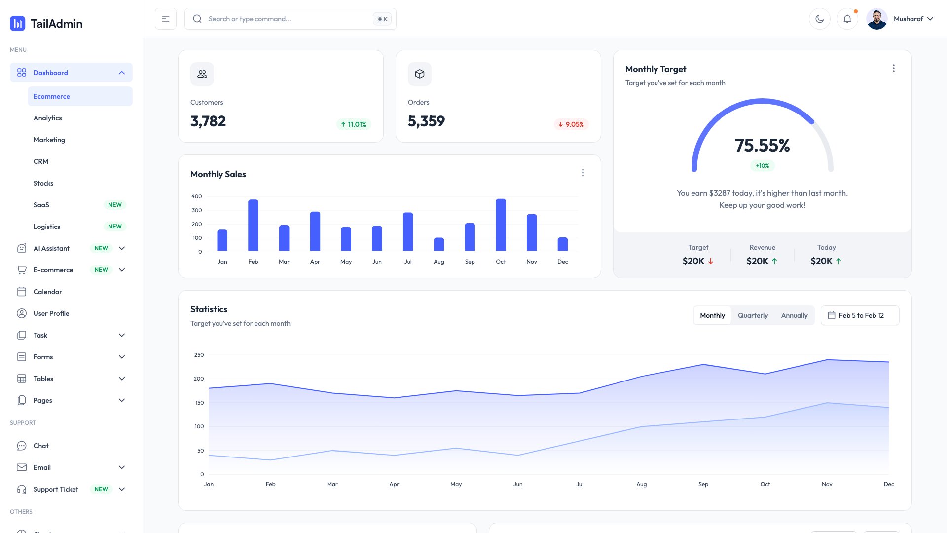 TailAdmin Vue free admin template