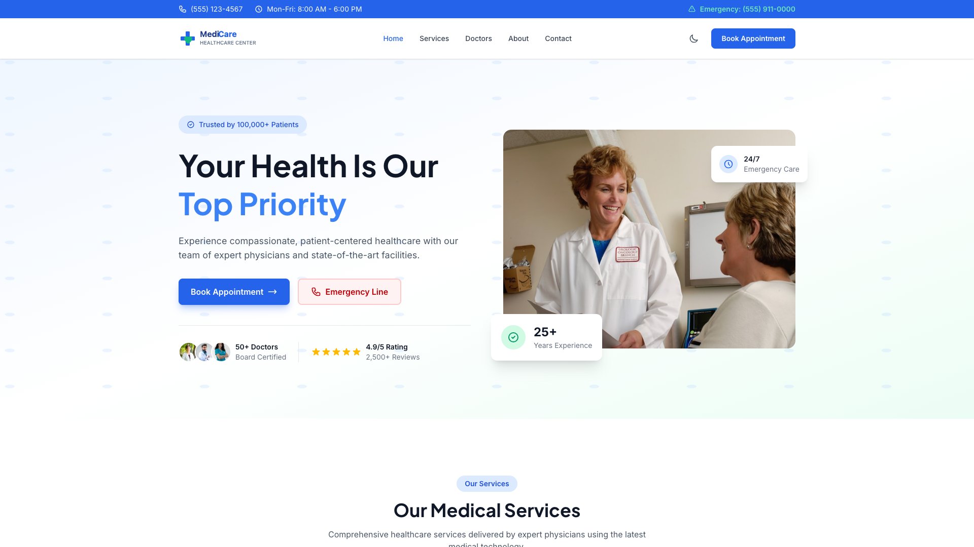 Vitality - Premium Astro Healthcare Template with Doctor Profiles, Department Listings, and Insurance Integration