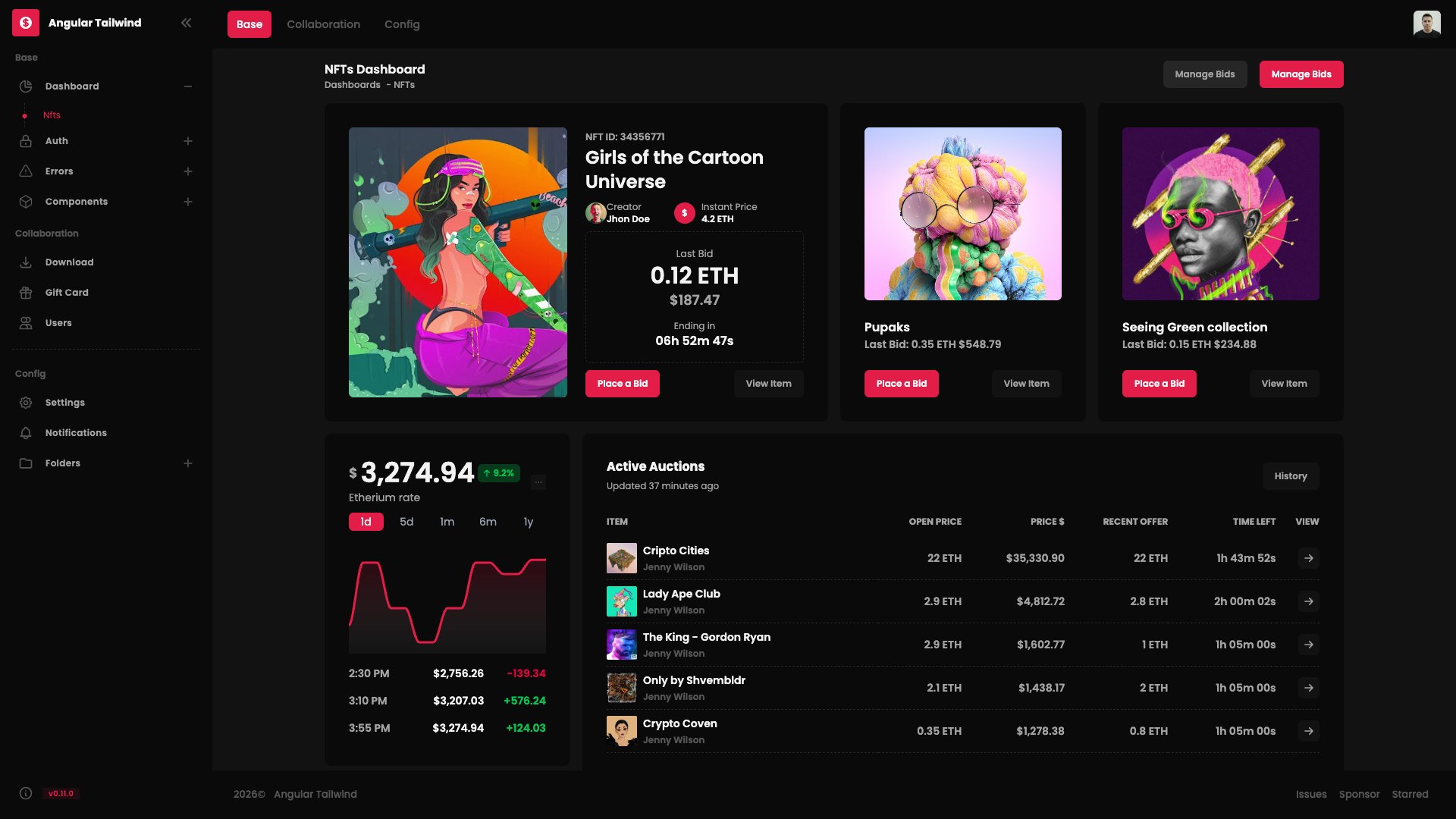 Angular-Tailwind - Modern Angular 20 dashboard with Tailwind CSS 4, Signals, and Playwright tests