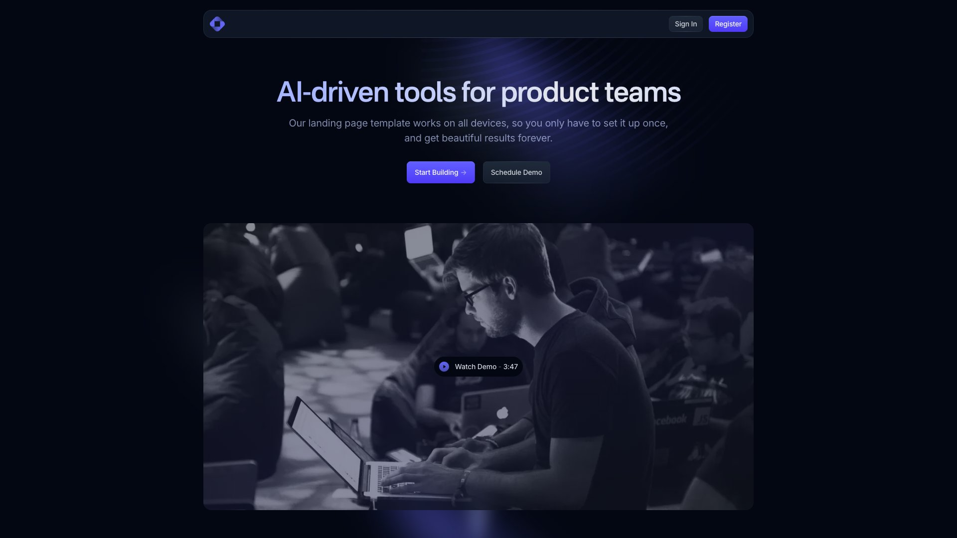 Open React Template - Free React/Next.js landing page by Cruip
