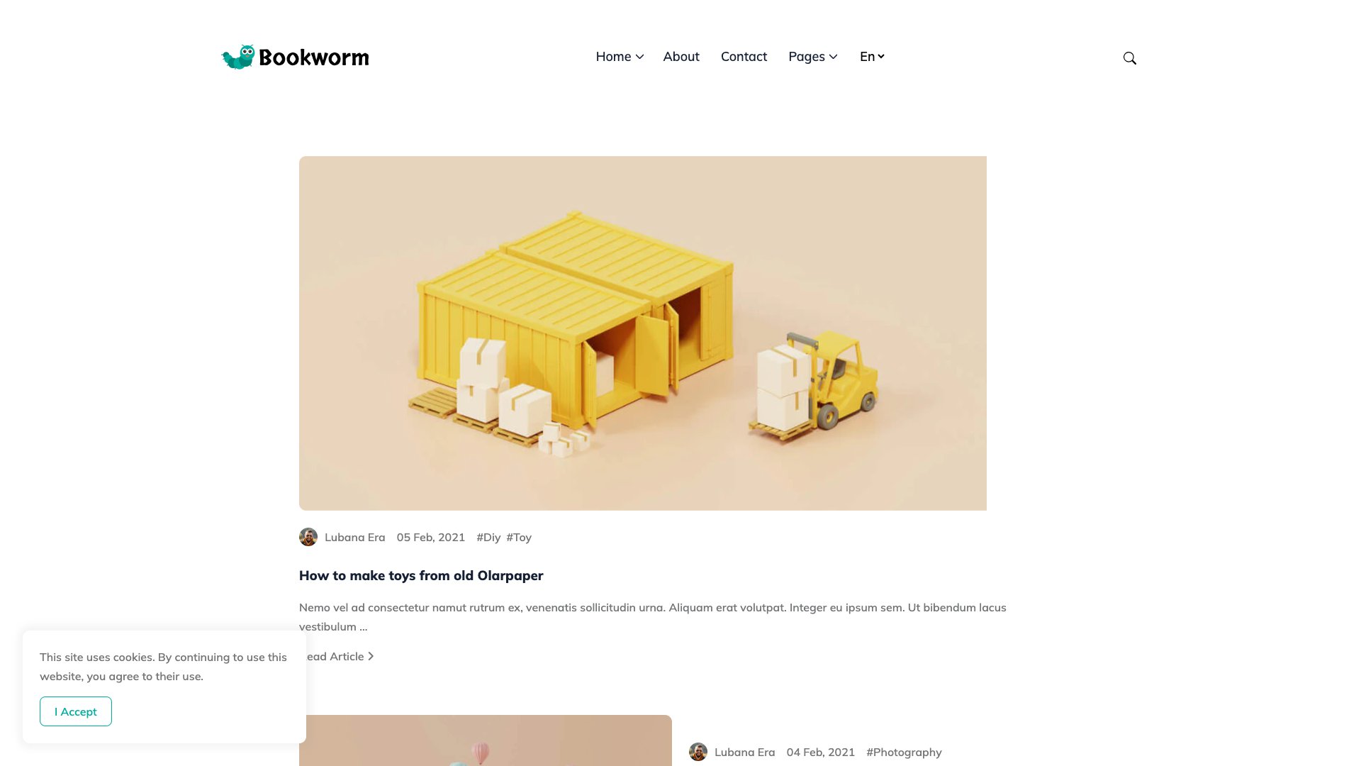 Bookworm - Premium Hugo Blog Theme with Multi-Author Support Swiper Carousel and Bootstrap Components
