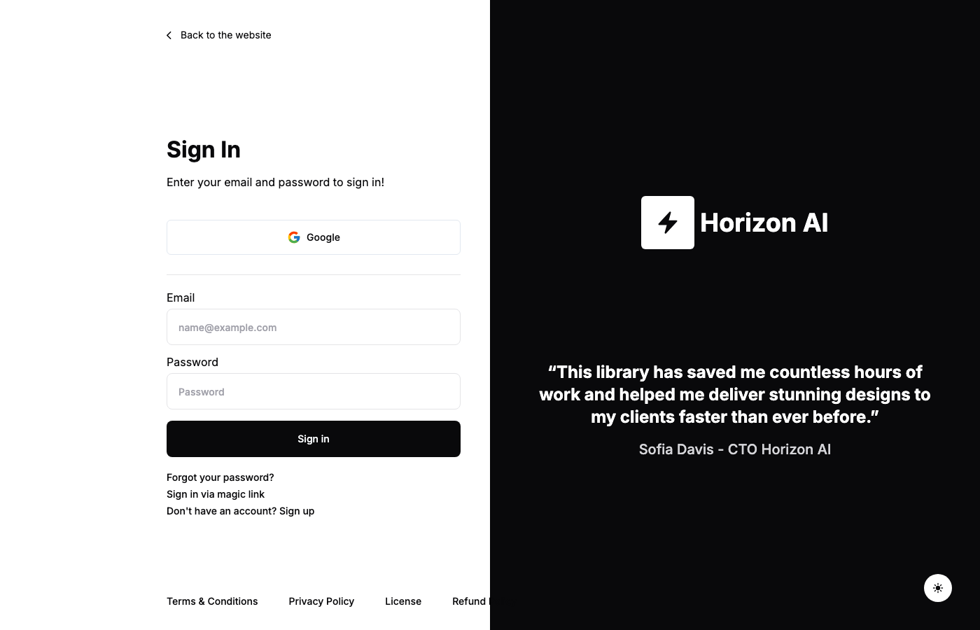 Horizon AI Boilerplate - Shadcn Next.js AI Admin Dashboard Template
