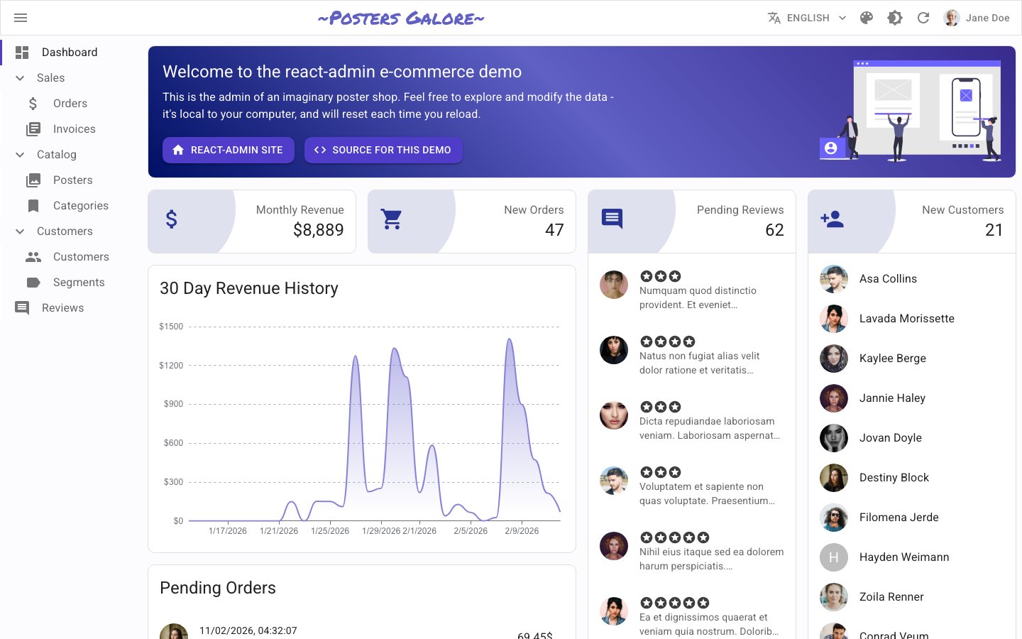 react-admin - Open-source React admin framework by Marmelab