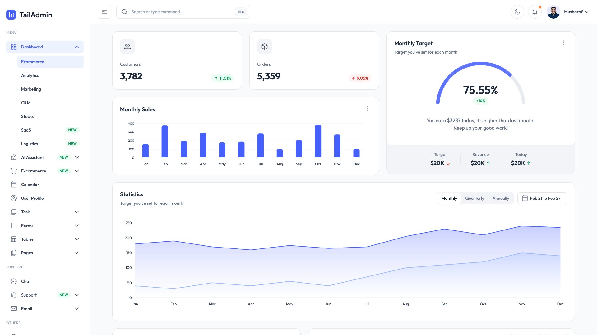 TailAdmin Next.js - Free Tailwind CSS Admin Dashboard Template
