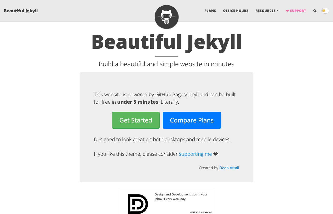 Beautiful Jekyll - Beginner-Friendly Free Jekyll Blog Theme with SEO, Comments, and Full-Width Cover Photos