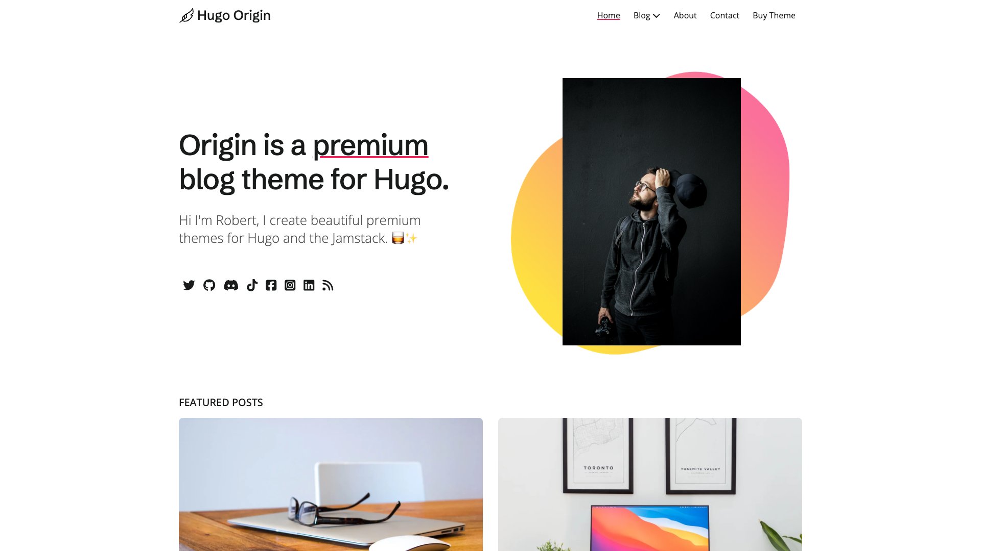 Hugo Origin - Premium Privacy-First Blog Theme with Dark Mode GDPR Analytics and 100 Lighthouse Score