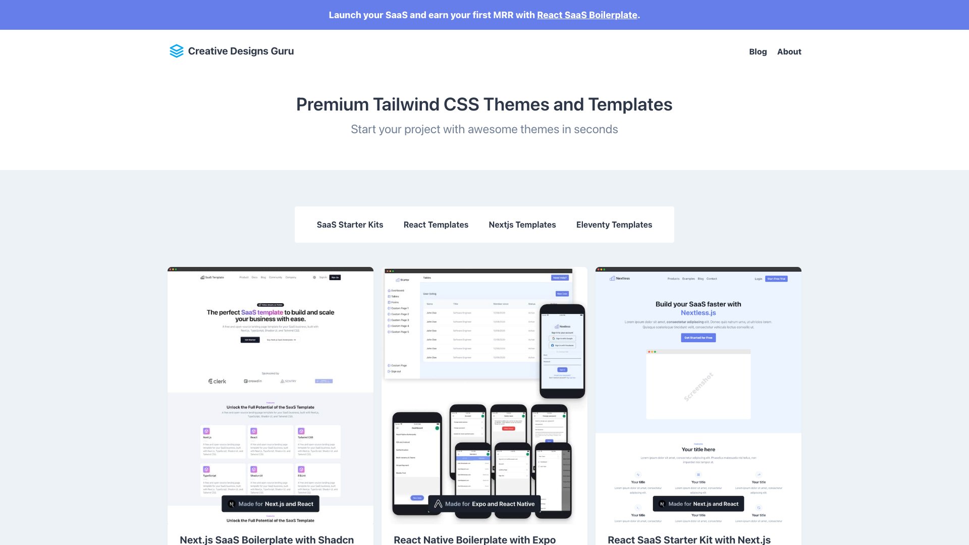 Next.js Landing Page Starter - TypeScript landing page template