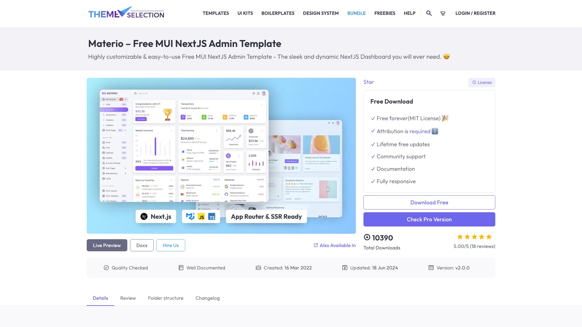 Materio - Free MUI Next.js Admin Template by ThemeSelection