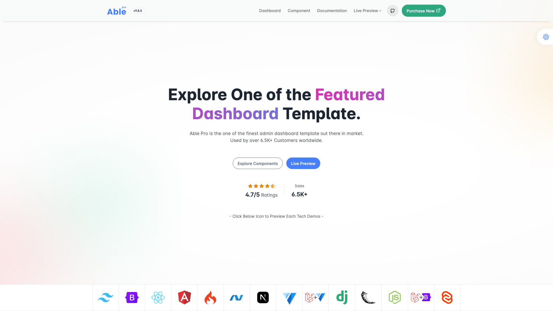 Able Pro - Premium multi-framework admin dashboard with Node.js version by CodedThemes