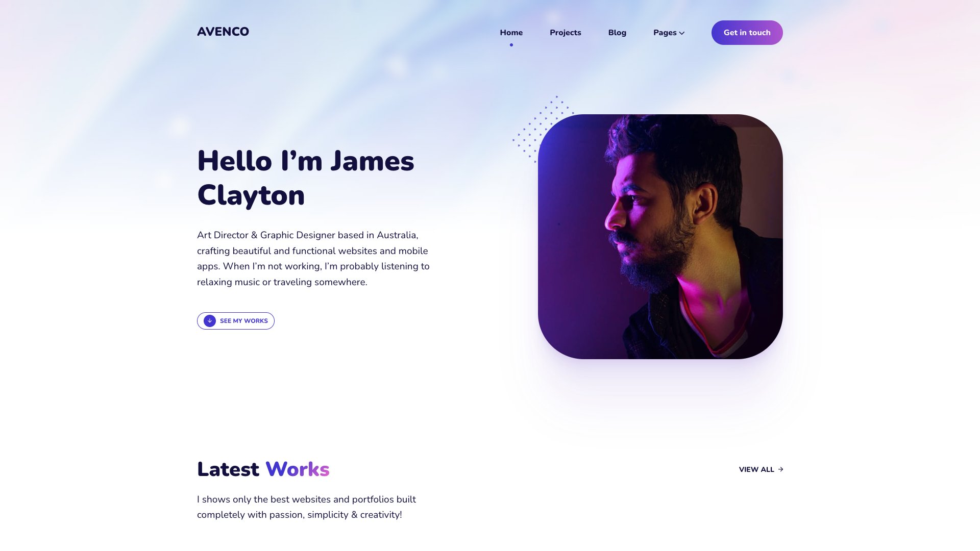 Avenco - Premium Creative Portfolio Jekyll Theme with Built-in Contact Form Client Testimonials and Tag System