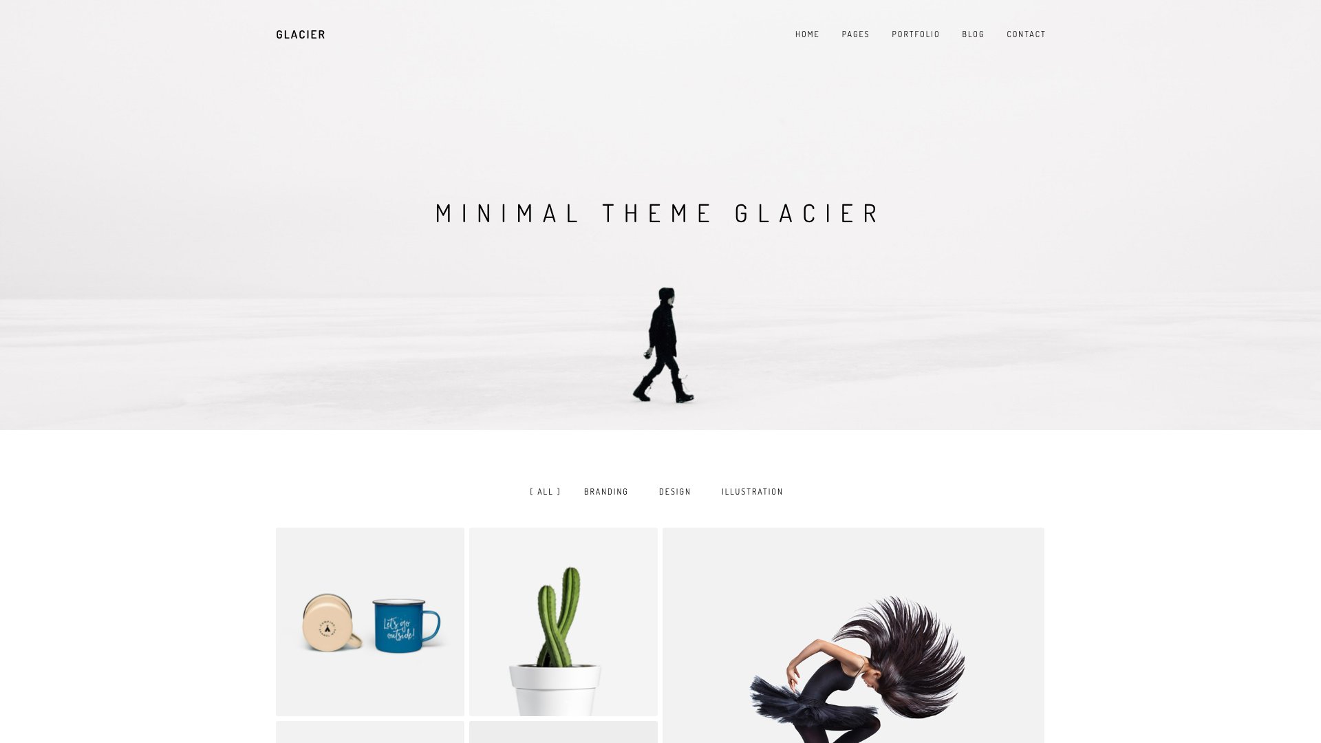 Glacier - Clean Minimal Portfolio Hugo Theme with Multiple Homepage Variants Masonry Layouts and Bootstrap 5