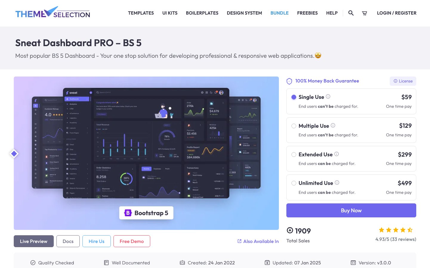 Sneat - Free Bootstrap 5 admin template by ThemeSelection