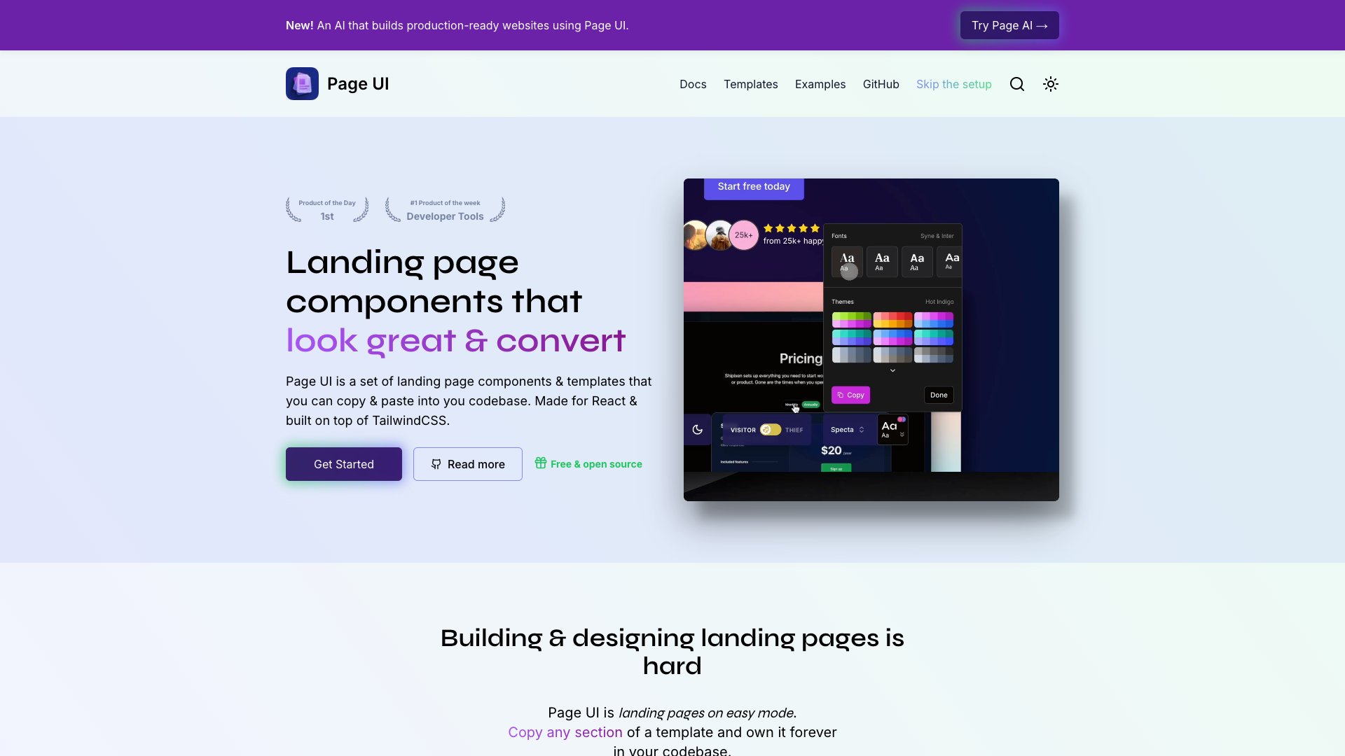 Page UI - Copy-paste landing page components for React and Next.js