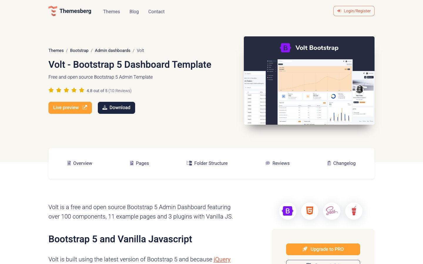 Volt - Free Bootstrap 5 dashboard by Themesberg