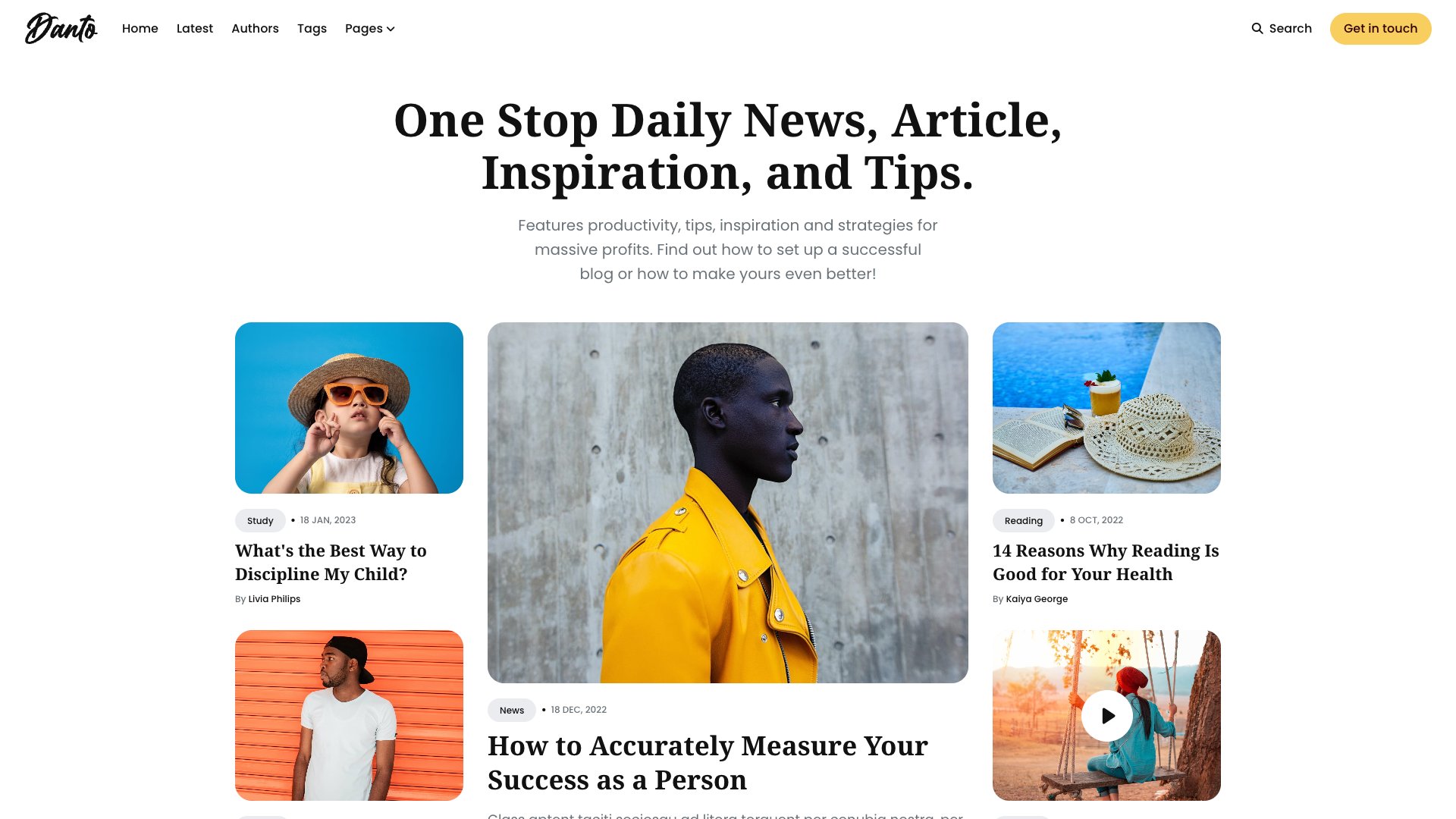 Danto - Premium Hugo News and Magazine Theme with Dark Mode Medium-Style Image Zoom and Social Sharing