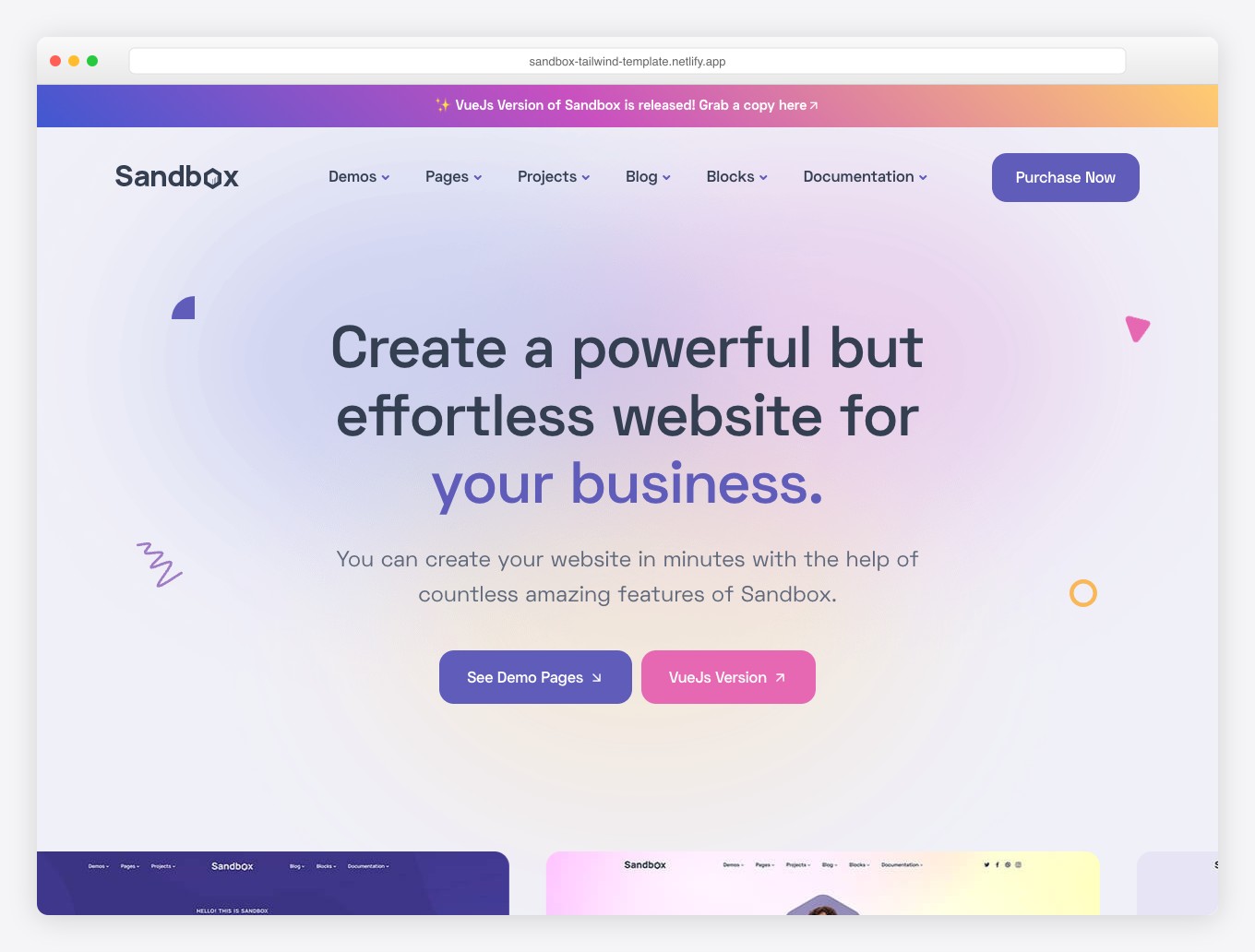 Sandbox - Multipurpose Tailwind Template with 250+ UI Elements, SaaS Demos, and Light/Dark Modes