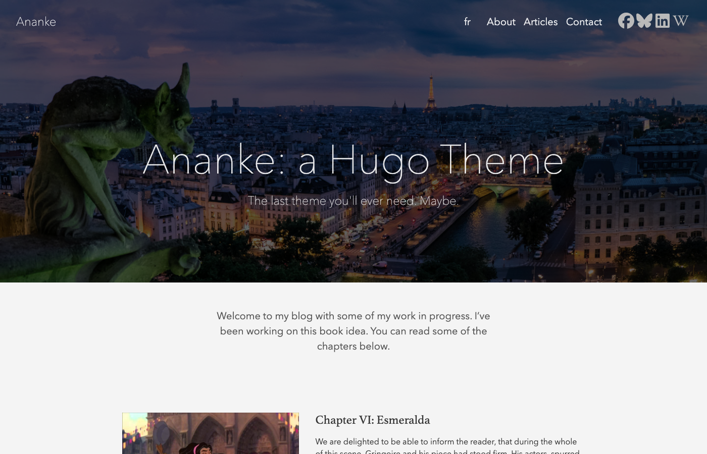Ananke Hugo Theme - Official Hugo Starter Theme with Tachyons CSS Contact Form and Responsive Design