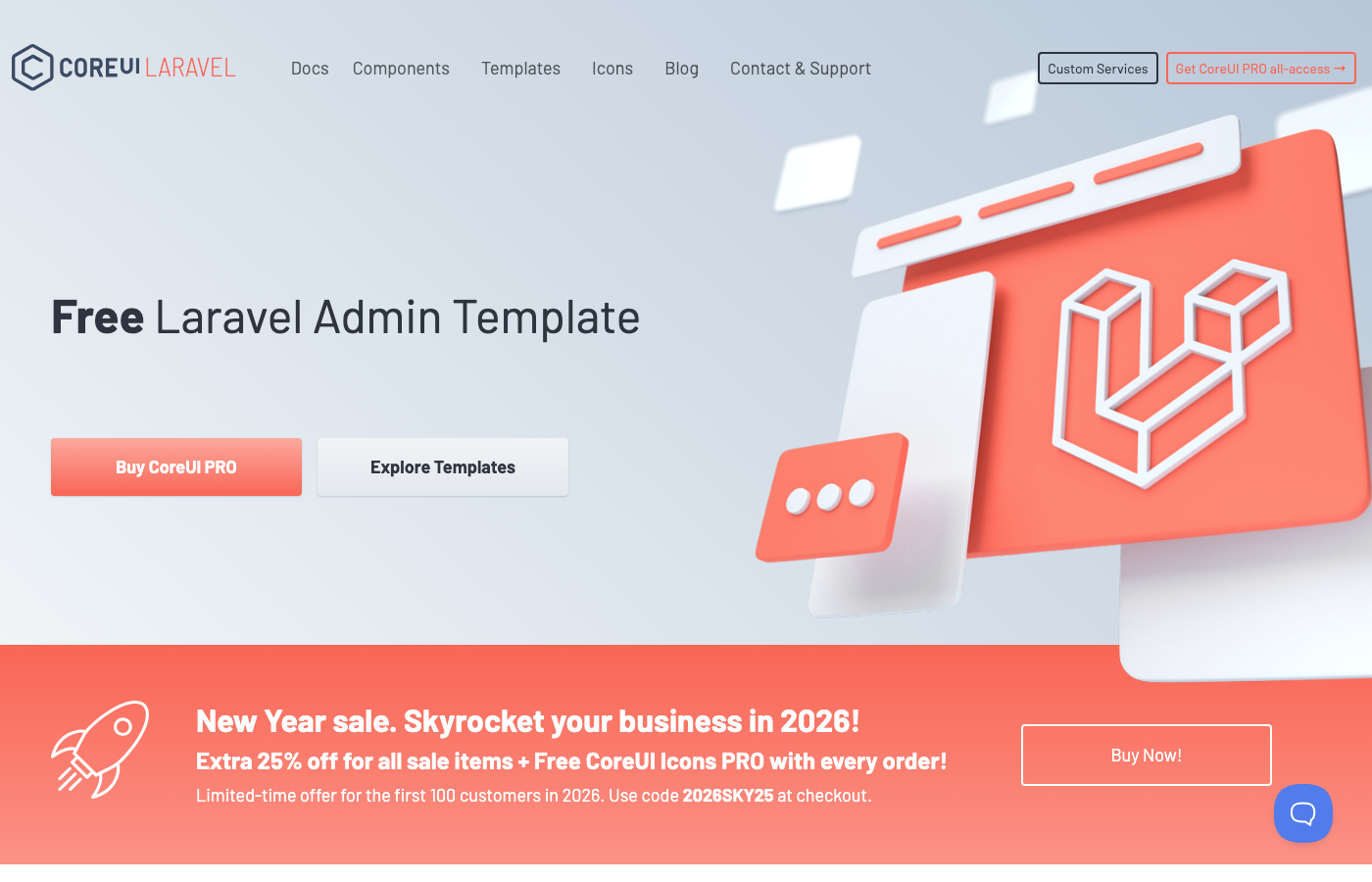 CoreUI Free Laravel Admin Template - Bootstrap Dashboard for Laravel