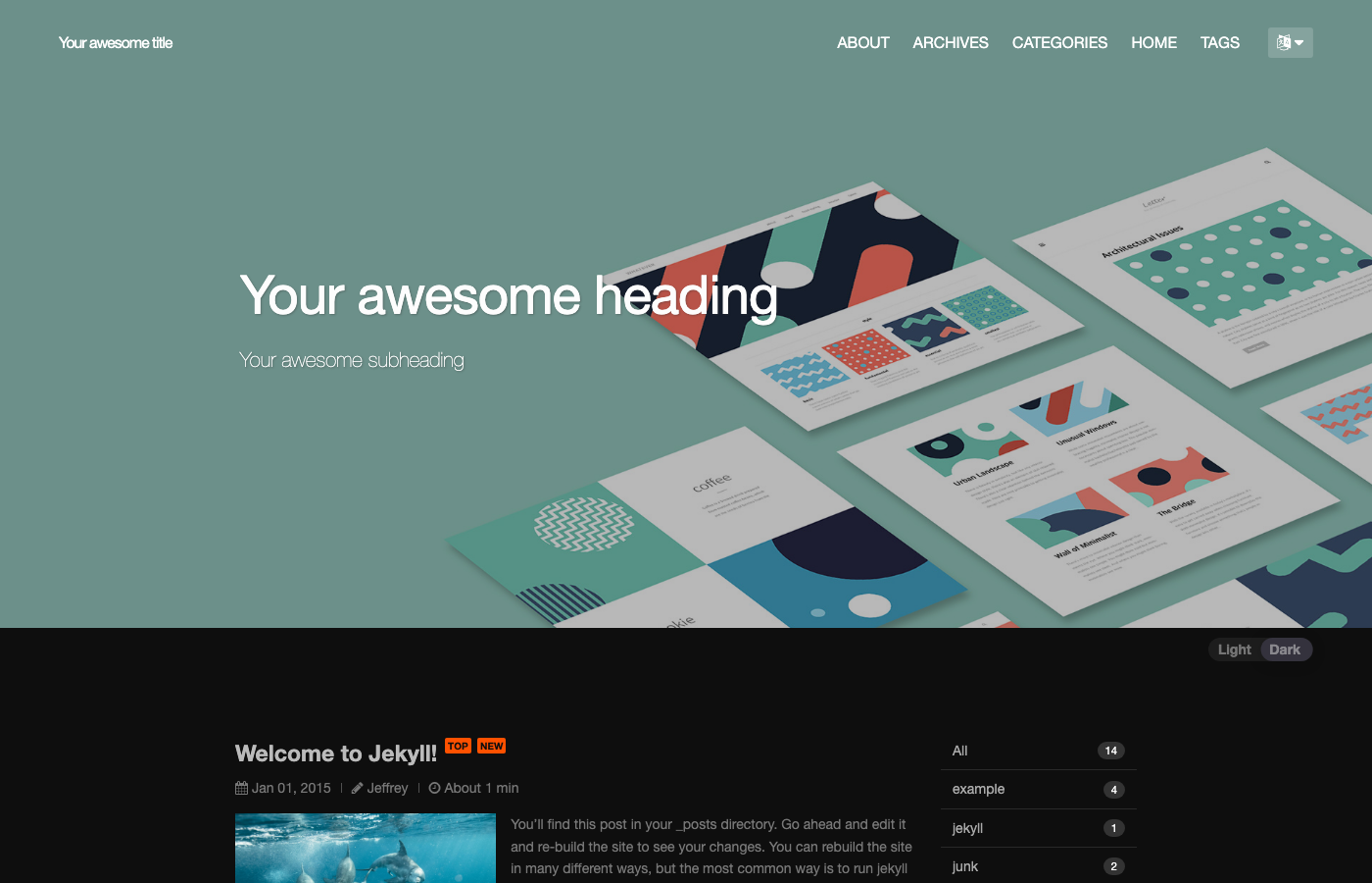 Jekyll Theme Yat - Free Jekyll Blog Theme with Night Mode, Parallax Banner, and Modern Flat Design
