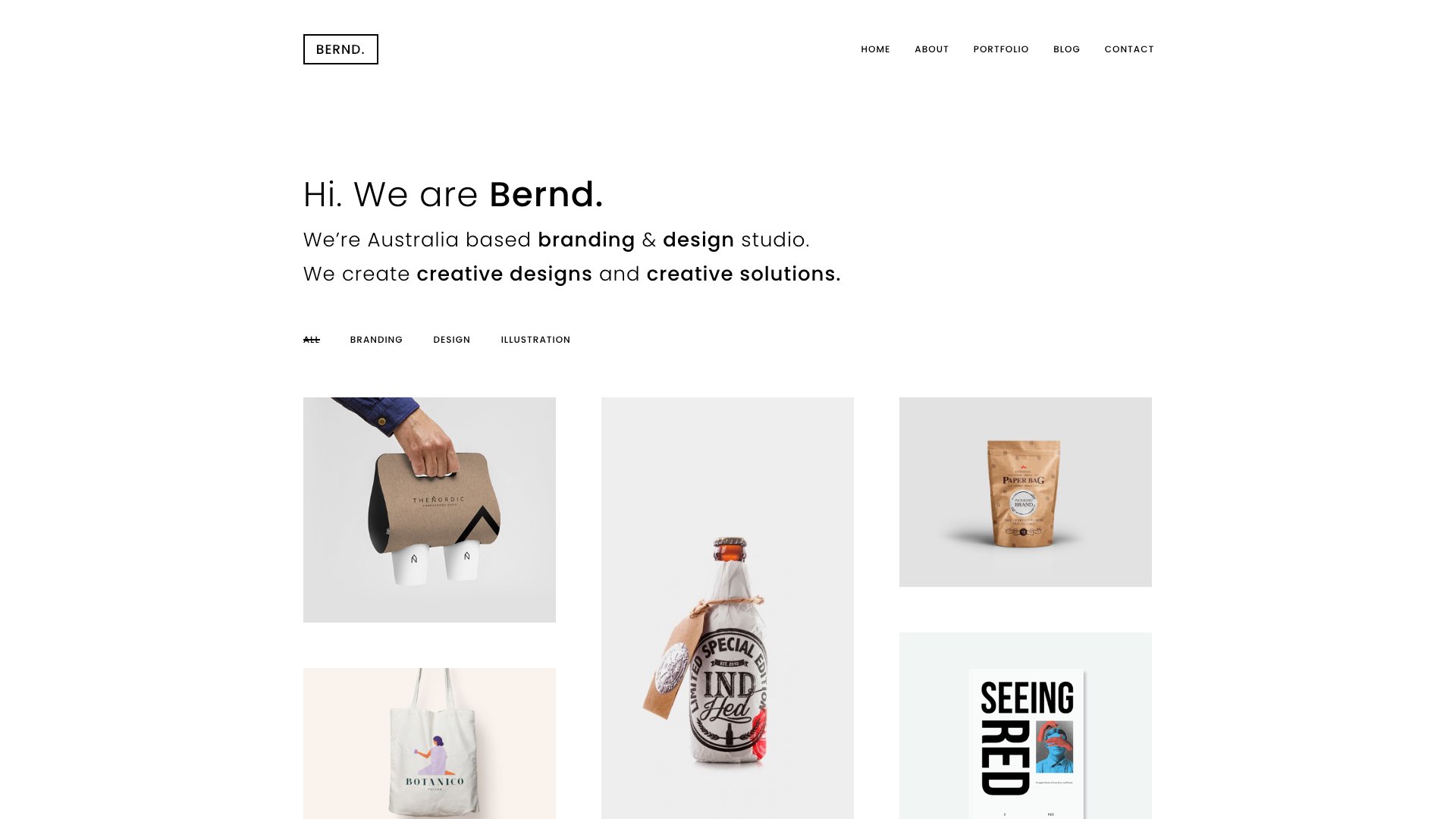 Bernd - Clean Minimal Portfolio Hugo Theme with Masonry Tiles Justified Grid and Multiple Blog Formats